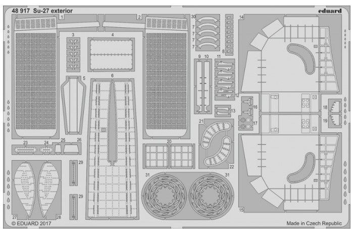 Eduard 48917 1/48 Aircraft- Su27 Exterior for HBO
