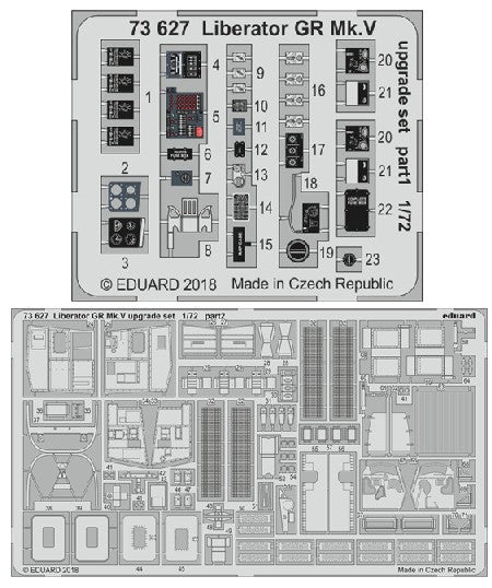 Eduard 73627 1/72 Aircraft- Liberator GR Mk V Upgrade Set for EDU (Painted)