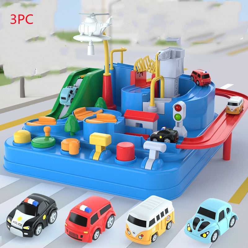 Adventure Parking Lot Car Track โ Interactive Rail Toy Set for Kids