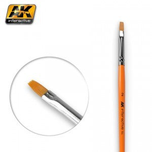AK Interactive 609 2 Size Synthetic Flat Brush