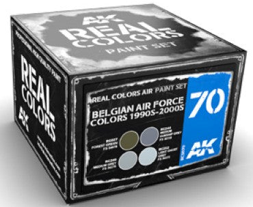 AK Interactive RCS70 Real Colors: Belgian Air Force 1990s-2000s Acrylic Lacquer Paint Set (4) 10ml Bottles(D)