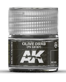 AK Interactive RC26 Real Colors: Olive Drab FS34087 Acrylic Lacquer Paint 10ml Bottle