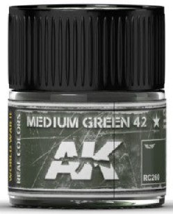 AK Interactive RC260 Real Colors: Medium Green 42 Acrylic Lacquer Paint 10ml Bottle