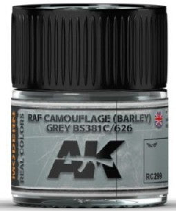 AK Interactive RC299 Real Colors: RAF Camouflage (Barley) Grey BS381C/626 Acrylic Lacquer Paint 10ml Bottle