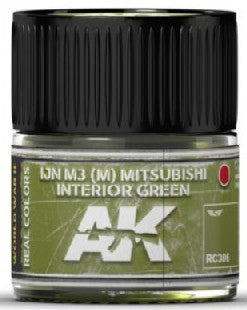 AK Interactive RC306 Real Colors: IJN M3 (M) Mitsubishi Interior Green Acrylic Lacquer Paint 10ml Bottle