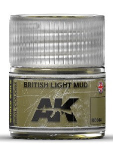 AK Interactive RC44 Real Colors: British Light Mud Acrylic Lacquer Paint 10ml Bottle