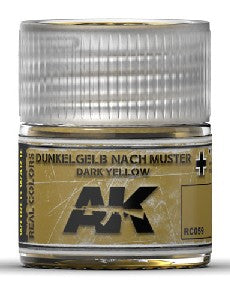 AK Interactive RC59 Real Colors: Muster Dark Yellow Acrylic Lacquer Paint 10ml Bottle