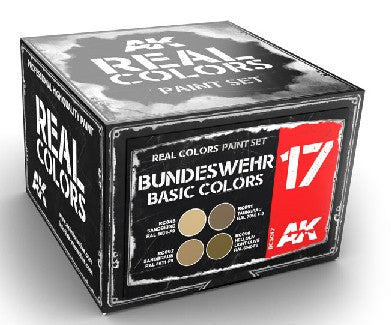 AK Interactive RCS17 Real Colors: Bundeswehr Acrylic Lacquer Paint Set (4) 10ml Bottles (D)