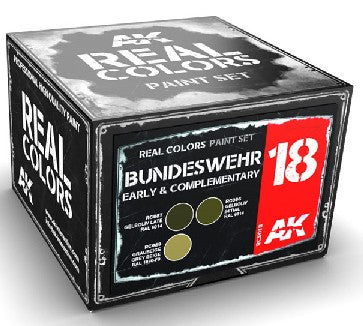 AK Interactive RCS18 Real Colors: Bundeswehr Early & Complementary Acrylic Lacquer Paint Set (3) 10ml Bottles (D)
