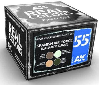 AK Interactive RCS55 Real Colors: FAE (Lagarto Camo) AF Acrylic Lacquer Paint Set (4) 10ml Bottles(D)