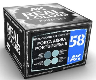 AK Interactive RCS58 Real Colors: Forca Aerea Portuguesa II Fighting Falcons 1990s Acrylic Lacquer Paint Set (4) 10ml Bottles(D)