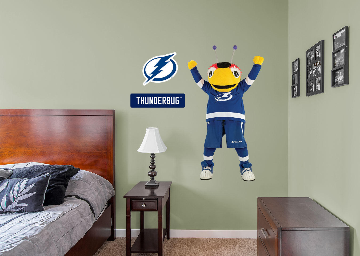 Thunderbug Mascot - RealBig Collection - Official NHL - Tampa Bay Lightning - Reusable Vinyl Wall Decals
