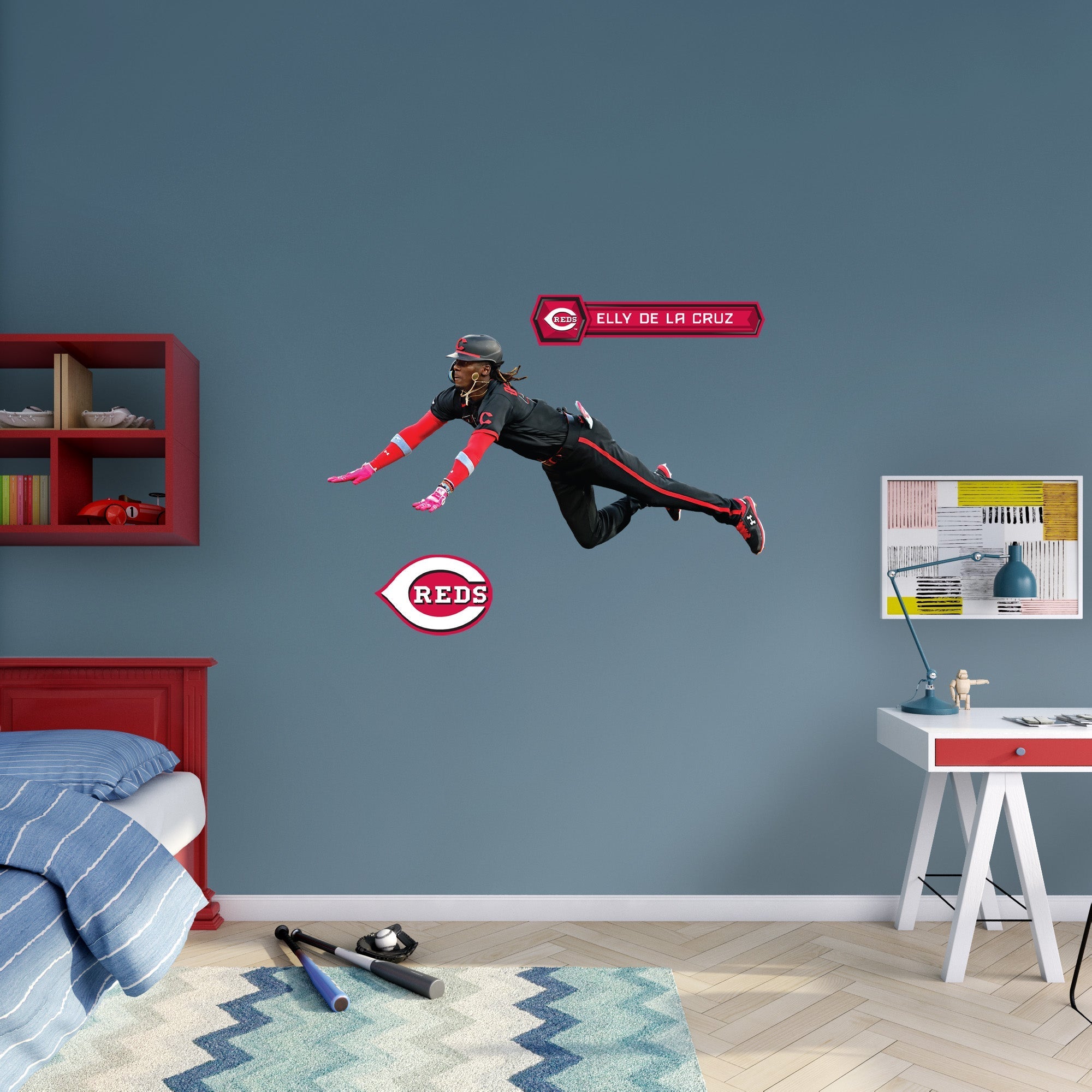 Elly De La Cruz - RealBig Slide Collection - Official MLB - Cincinnati Reds - Reusable Vinyl Wall Decals