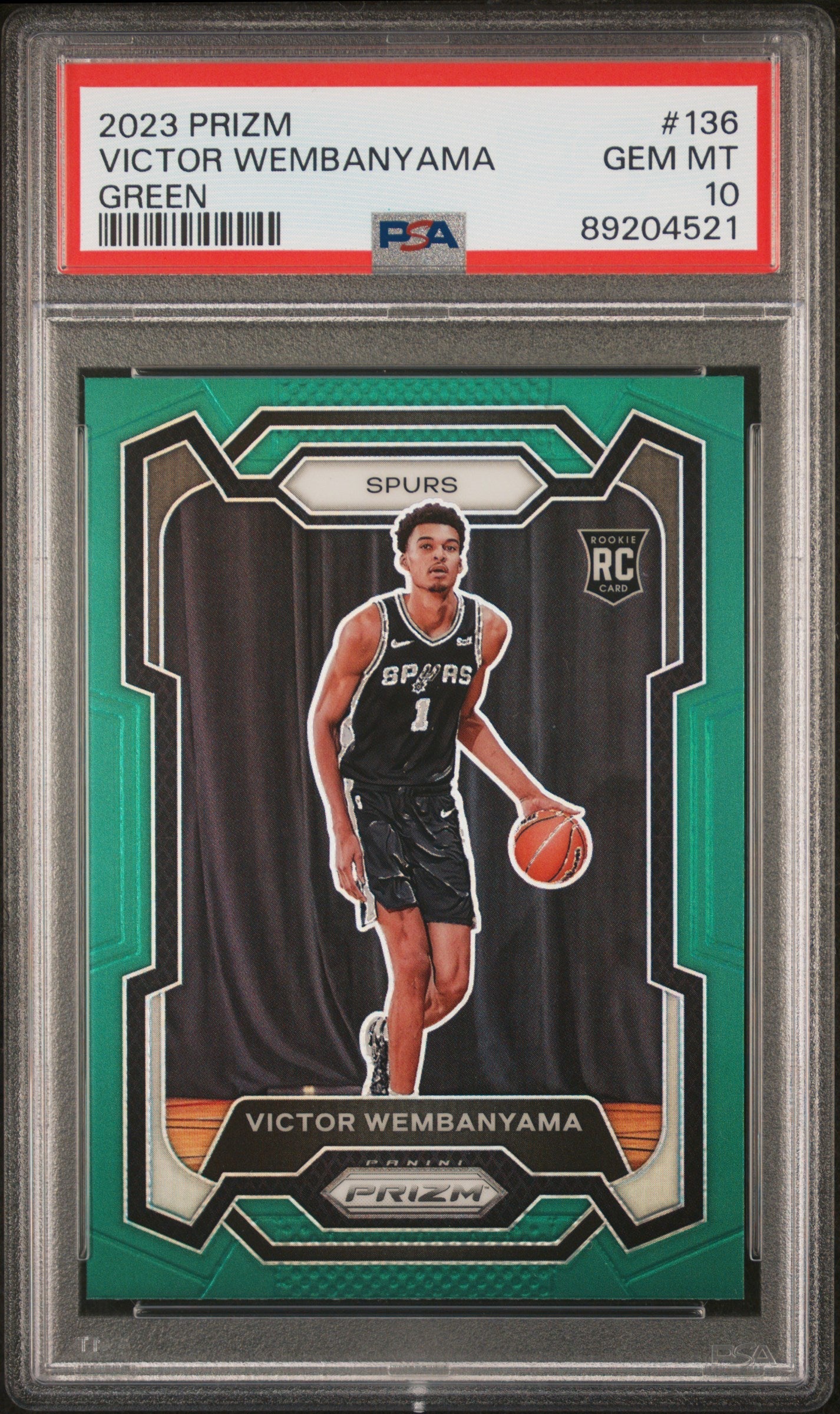 victor wembanyama graded cards Graded 2023 Panini Prizm Victor Wembanyama #136 Green Rookie RC Basket
