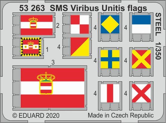 Eduard 53263 1/350 Ship- SMS Viribus Unitis Flags Steel for TSM (Painted)