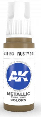 AK Interactive 11193 Rusty Gold Metallic 3G Acrylic Paint 17ml Bottle