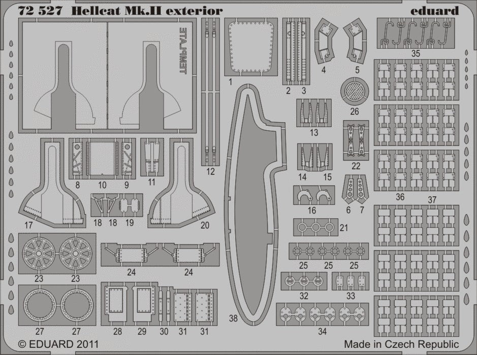 Eduard 72527 1/72 Aircraft- Hellcat Mk II Exterior for EDU