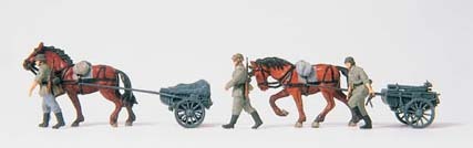 Preiser 16576 HO Scale Former German Army WWII Horse-Drawn Transport (Kit)