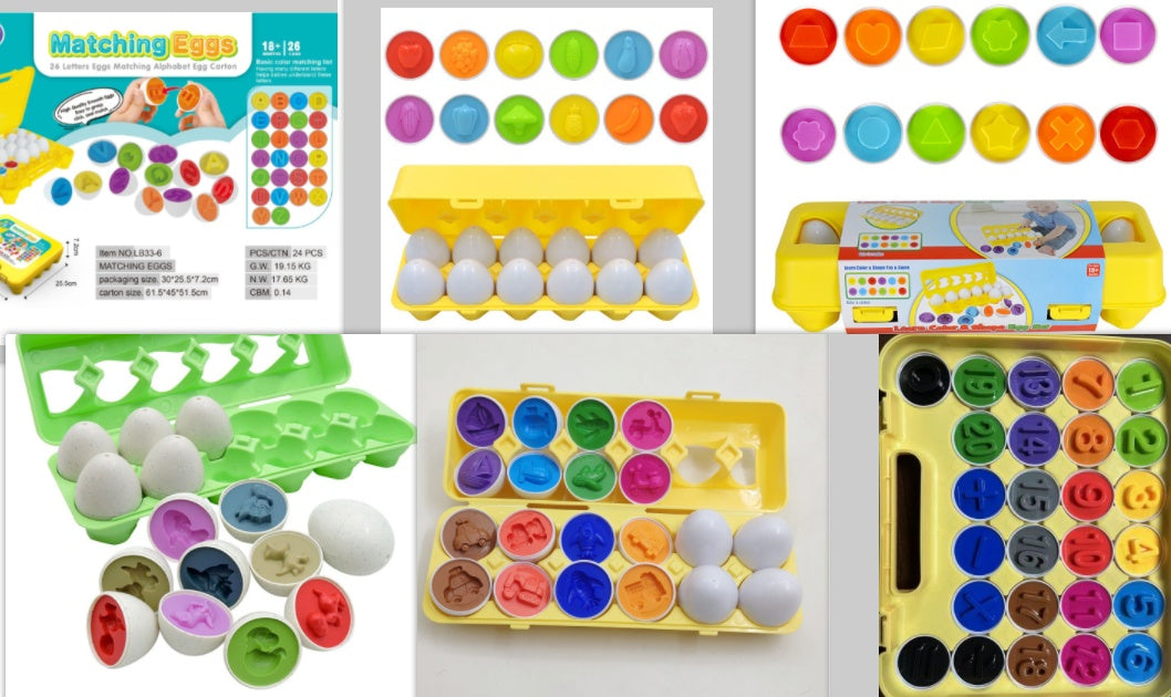 Shape Matching Egg Toy Set – Montessori Educational Puzzle for Kids and Toddlers