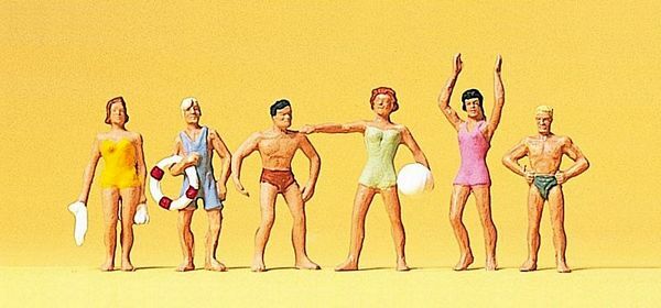 Preiser 10070 HO Scale Recreation & Sports -- Standing Swimmers pkg(6)