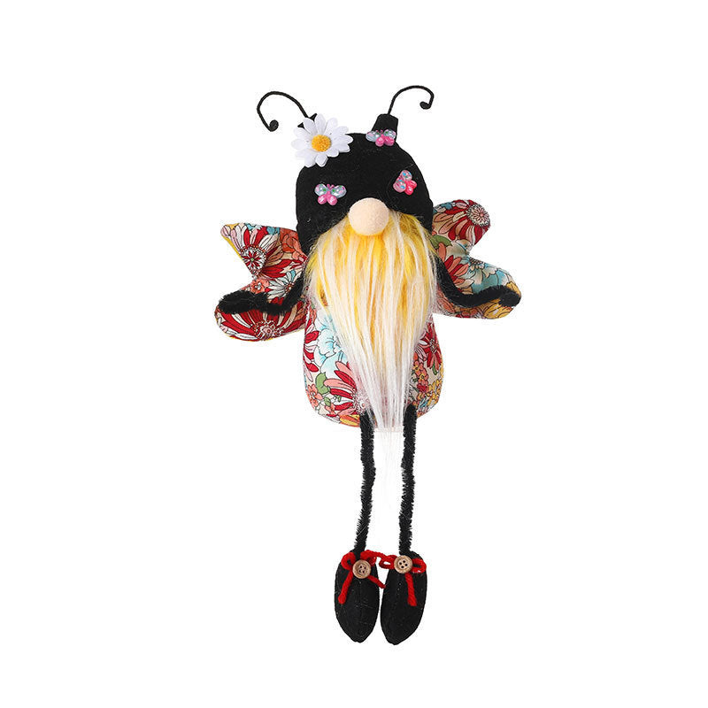 Bee-Themed Faceless Doll – Decorative Plush Toy with Long Legs