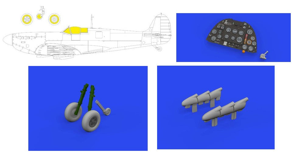 Eduard 634040 1/32 Aircraft- Spitfire Mk la LooKplus for KOTARE (Mask, Photo-Etc