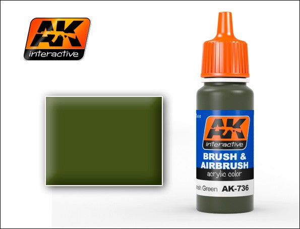 AK Interactive 736 Spanish Green Acrylic Paint 17ml Bottle (D)