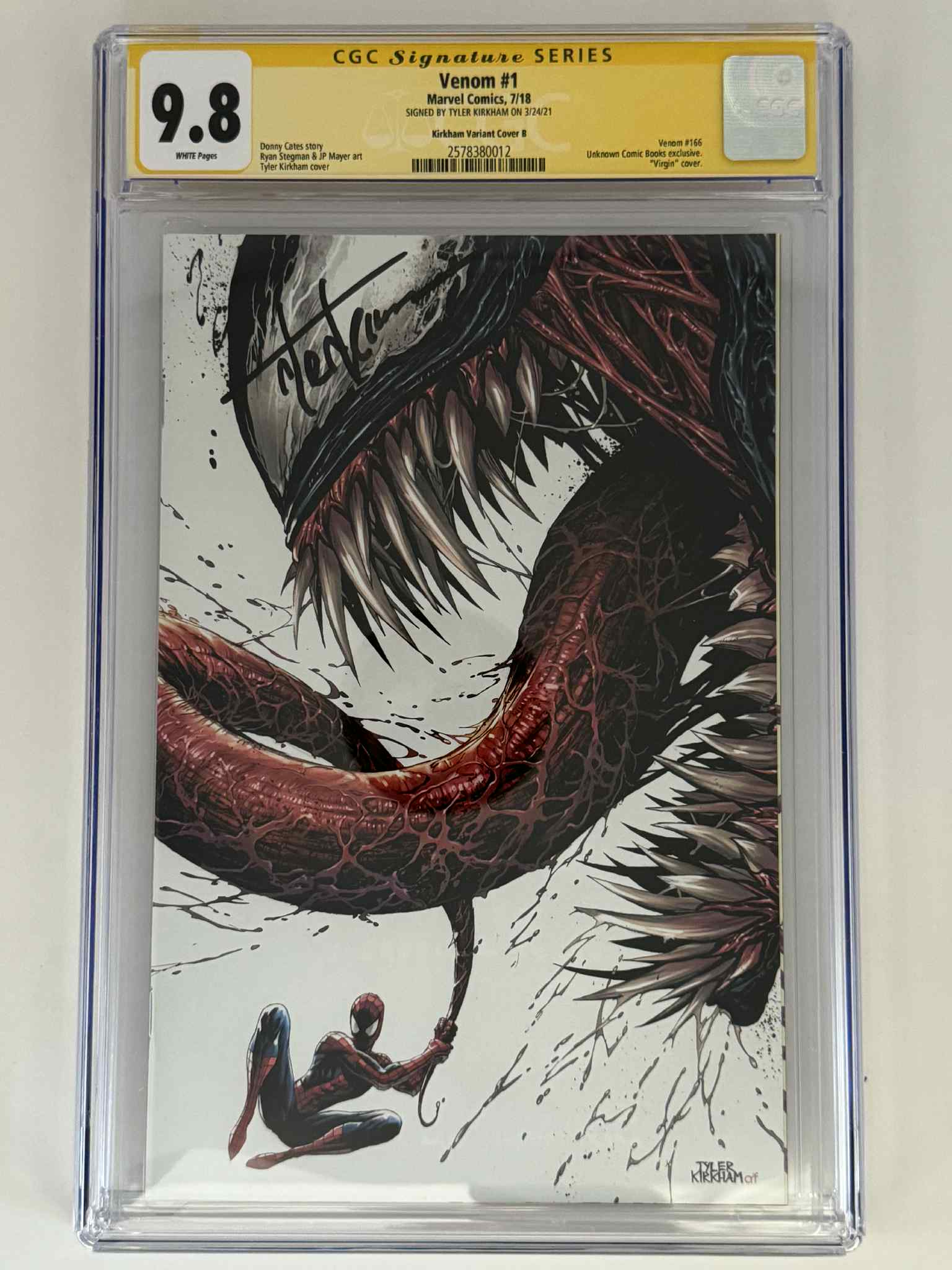 Signed by Tyler Kirkham] Venom #1 CGC 9.8 Yellow Label Tyler Kirkham