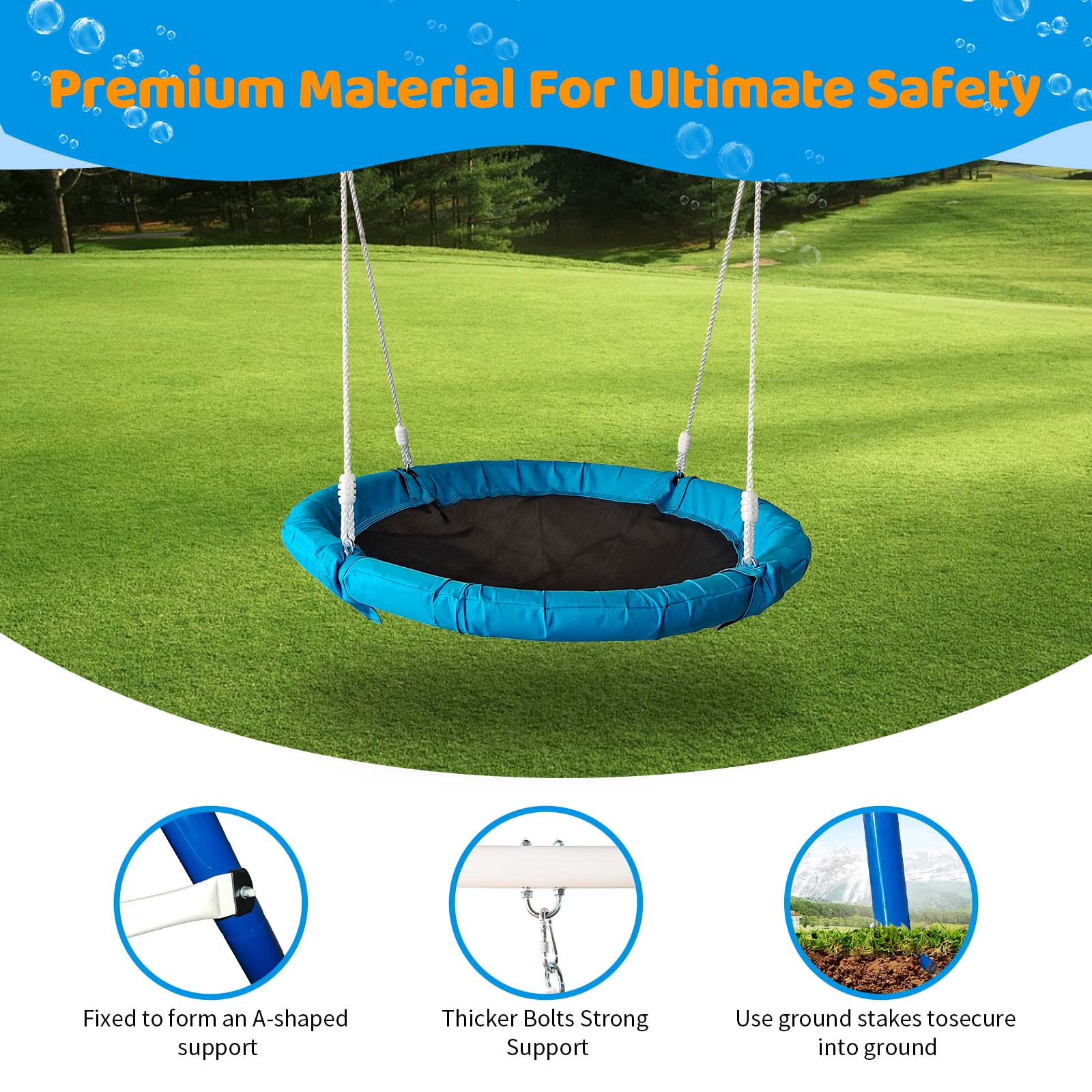 Metal Swing Set for Kids โ Outdoor Playground Equipment with Disc Swing