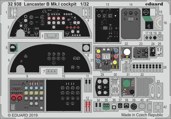 Eduard 32938 1/32 Aircraft- Lancaster B Mk I Cockpit for HKM (Painted)