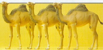 Preiser 20397 HO Scale Animals -- Camels (Dromedary, 1 Hump) pkg(3)