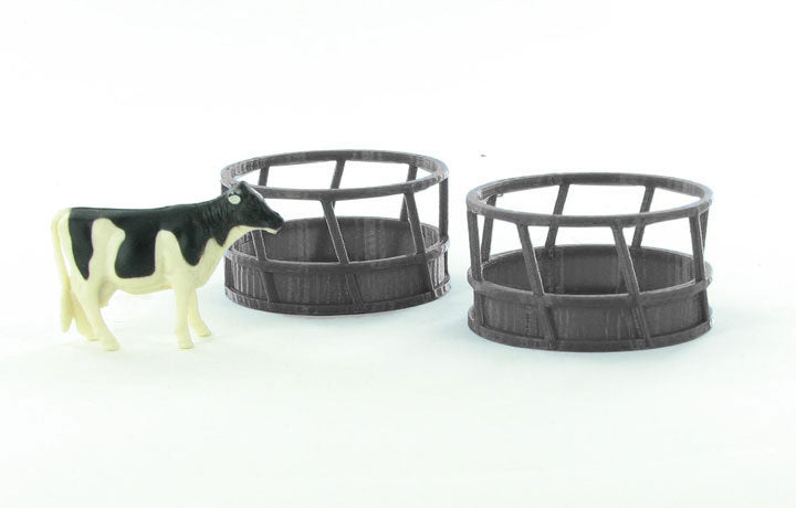 3D To Scale 64-300-GY 1/64 Scale Hay Feeder - 2 Pack Gray