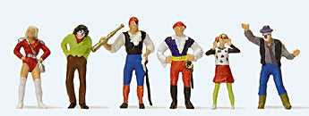Preiser 24643 HO Scale Carnival Parade Participants -- Set #2 pkg(6)