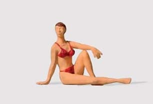 Preiser 28072 HO Scale Individual Figures Seated Female Swimmer