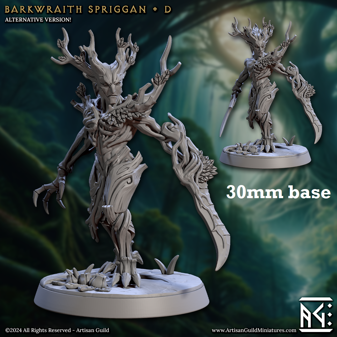 Barkwraith Spriggan: Sculpt D (Male Treefolk Warrior)