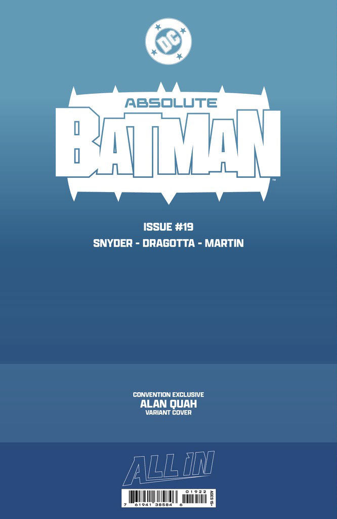 Absolute Batman #19 ALAN QUAH Exclusive Trade Dress