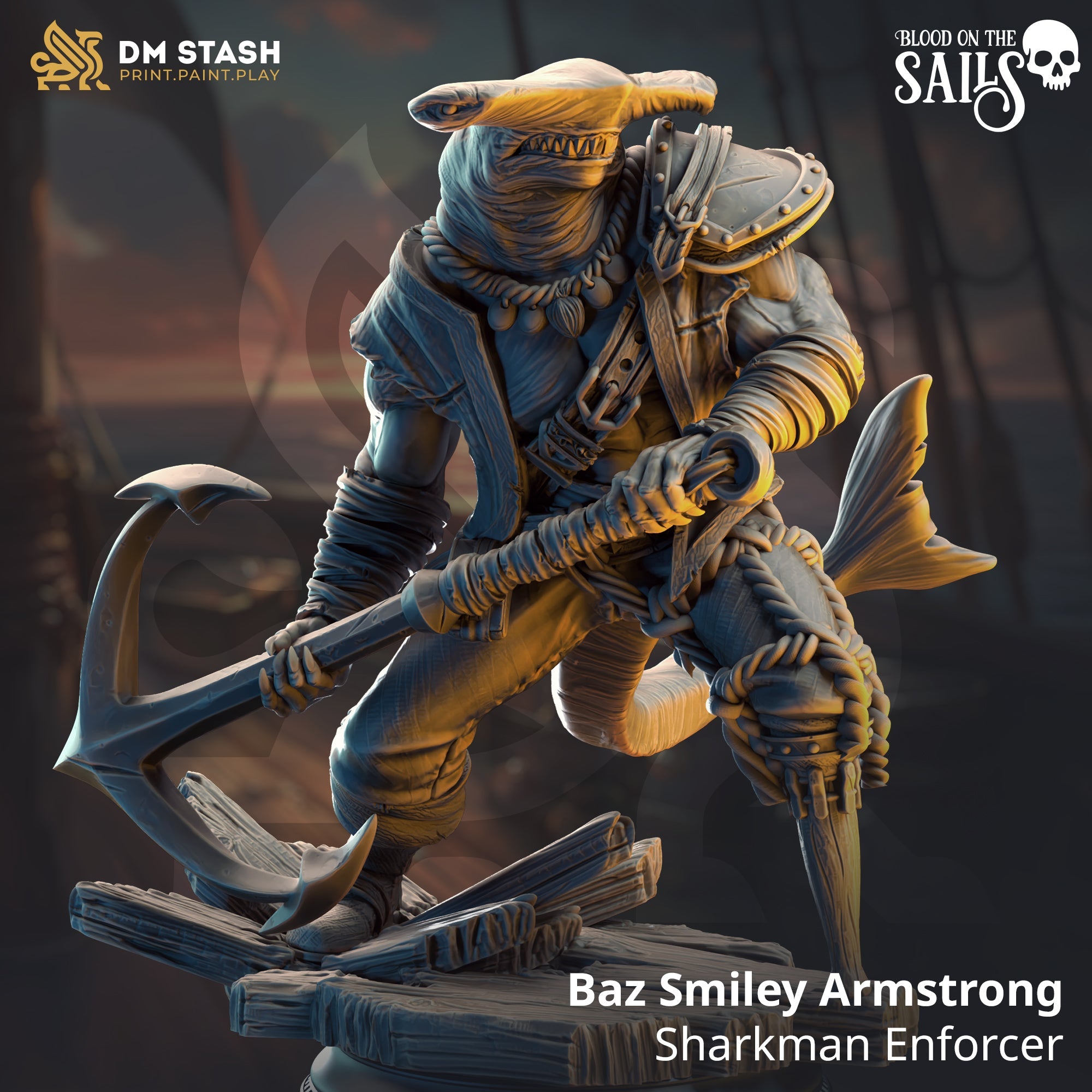 Baz "Smiley" Armstrong, Sharkman Enforcer (Male Sharkfolk Pirate)