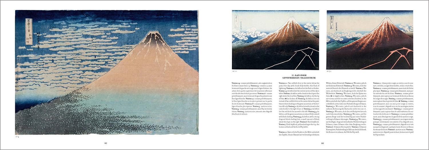 Hokusai. Thirty-six Views of Mount Fuji (German, French, English)
