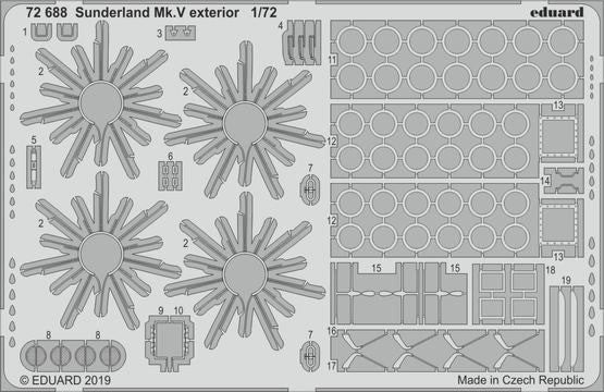 Eduard 72688 1/72 Aircraft- Sunderland Mk V Exterior for SHY