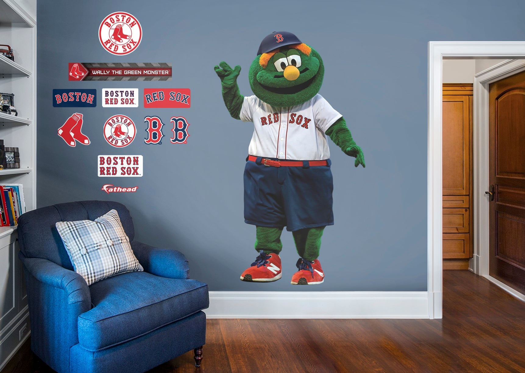 Wally The Green Monster - RealBig Mascot Collection - Official MLB - Boston Red Sox - Reusable Vinyl Wall Decals