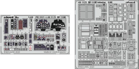 Eduard 491121 1/48 Aircraft- Bf110E Interior for DML (Painted)