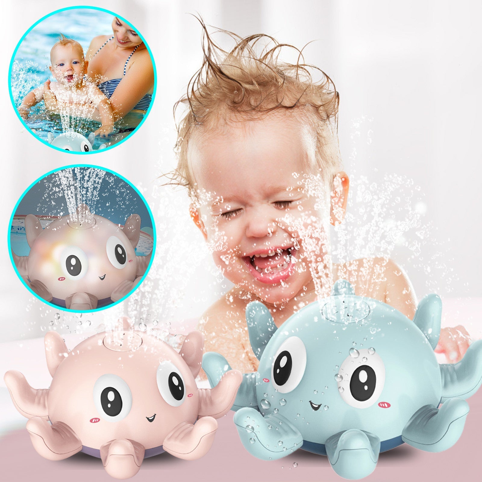 Automatic Water Spray Bath Toy – Flashing Light-Up Octopus for Kids