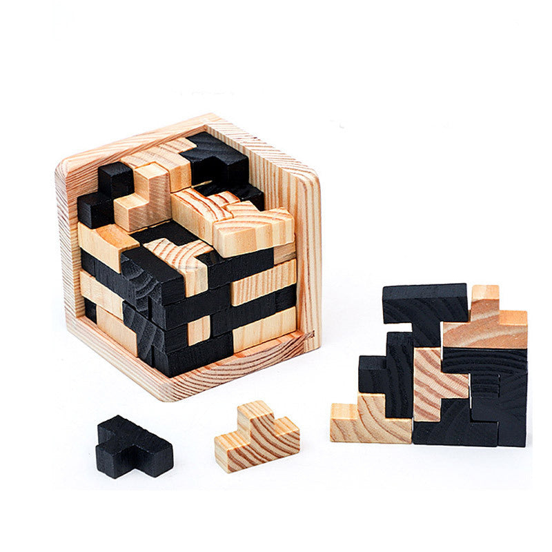 Wooden Kongming Lock Puzzle – Brain Teaser Luban Lock Educational Toy