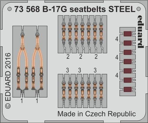 Eduard 73568 1/72 Aircraft- B17G Seatbelts Steel for ARX (Painted)