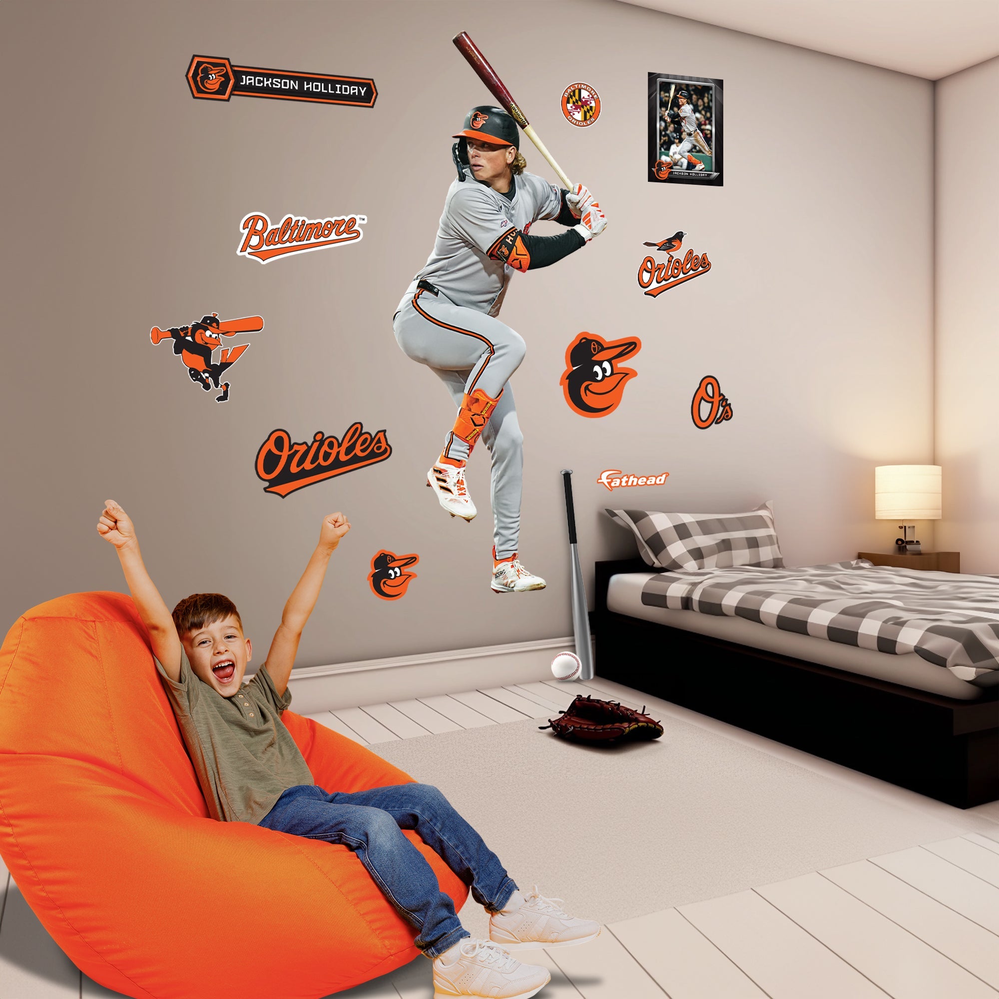 Jackson Holliday - RealBig Collection - Official MLB - Baltimore Orioles - Reusable Vinyl Wall Decals