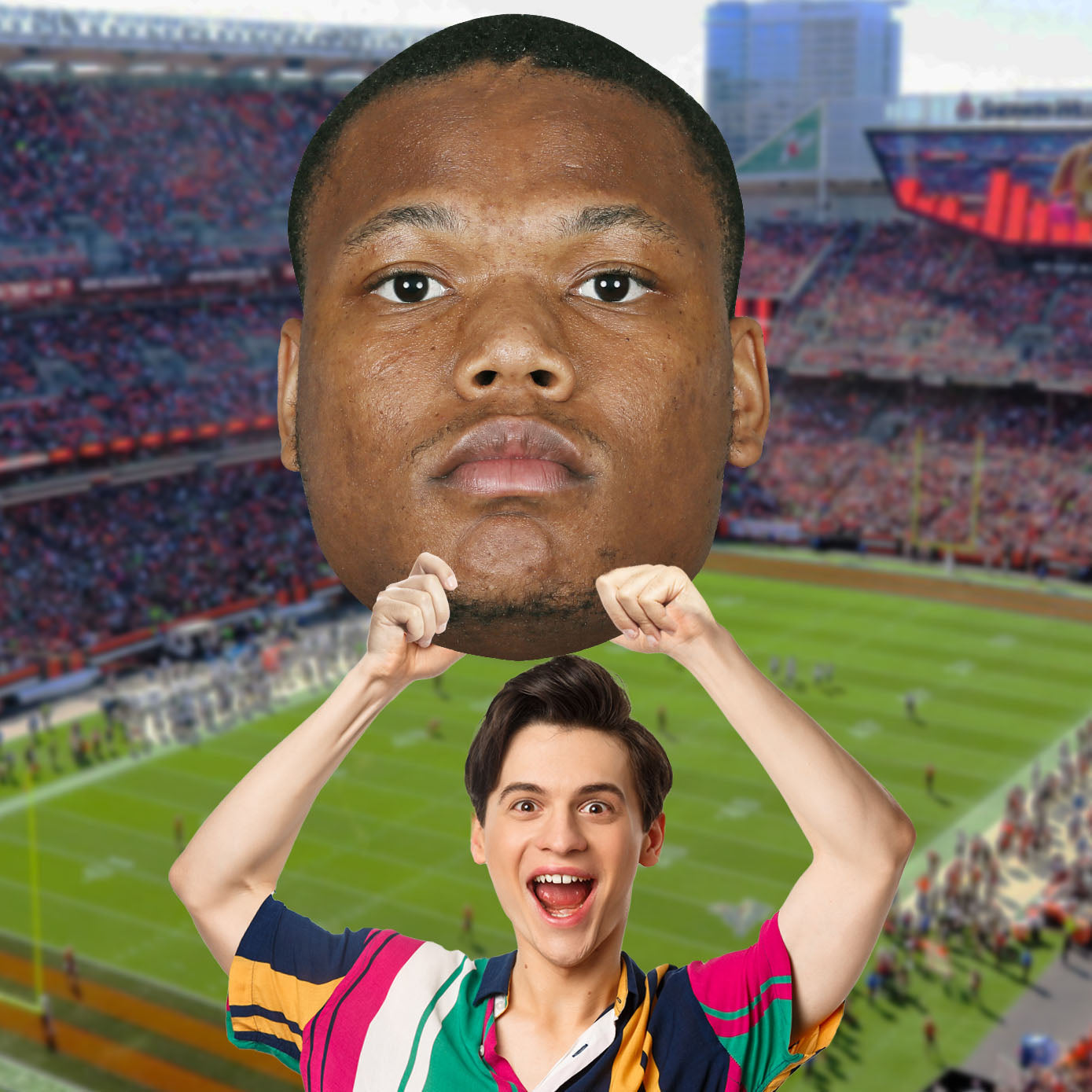 David Montgomery - Big Head - Official NFLPA - Detroit Lions - Foam Core Cutout