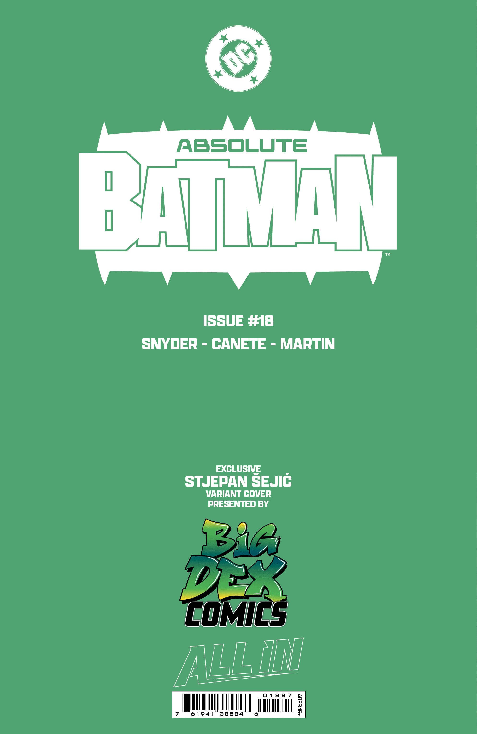Absolute Batman #18 STJEPAN SEJIC Trade/Virgin/Foil Set