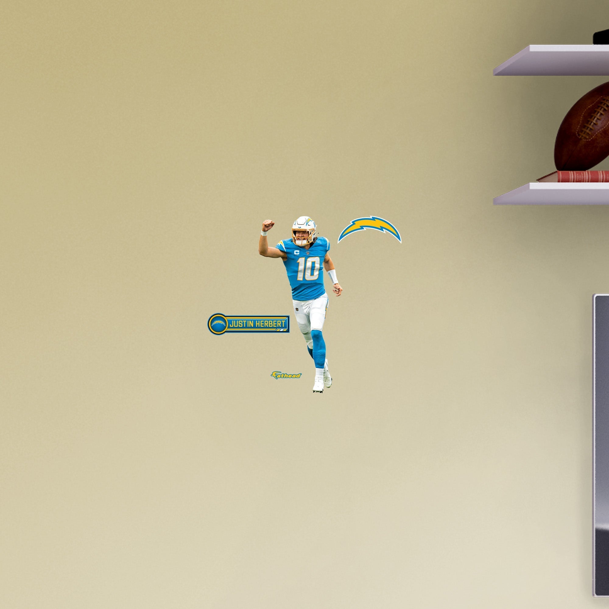 Justin Herbert - RealBig Celebration Collection - Official NFL - Los Angeles Chargers - Reusable Vinyl Wall Decals