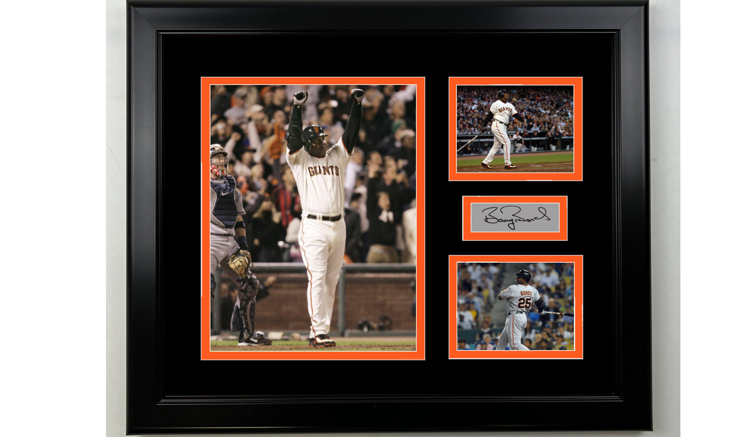 Framed Barry Bonds San Francisco Giants Facsimile Laser Engraved Signature Baseball 14x11 3 Photo Collage
