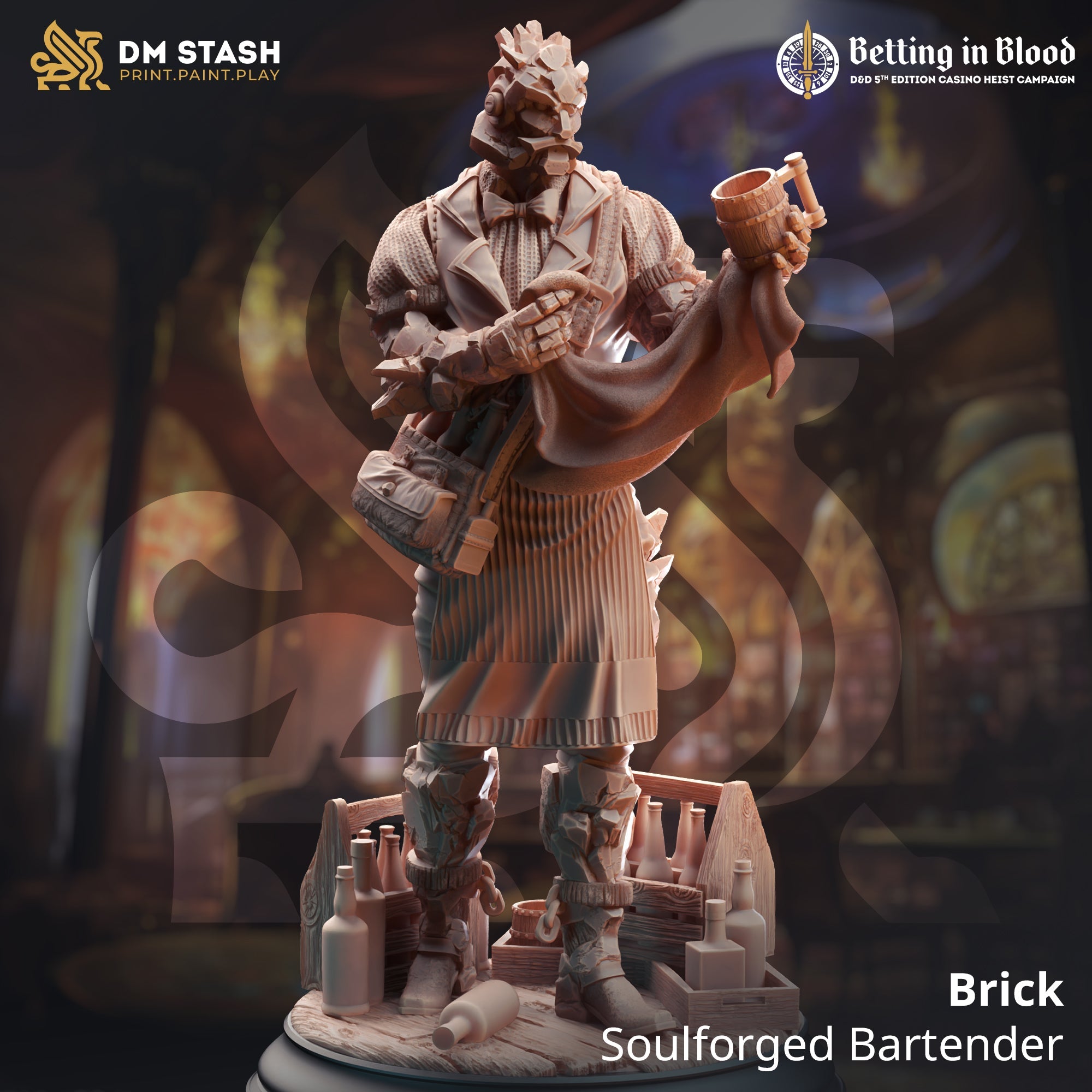 Brick, Soulforged Bartender (Male Warforged Fighter)
